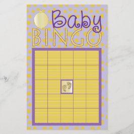 Baby Shower Roze BINGO "Stippen,Strepen/Paars, Gou Flyer