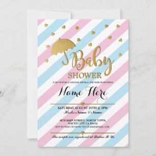 baby shower Roze Blauw Geslacht Twinen tonen uitno Kaart