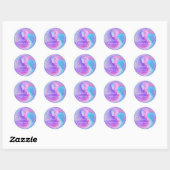 Baby shower Roze blauw glitter Ronde Sticker (Vel)