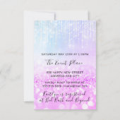 Baby shower roze blauw glitterfeest kaart (Achterkant)