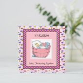  Baby shower Roze Blauw Kaart (Staand voorkant)