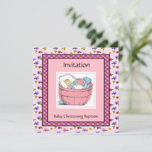  Baby shower Roze Blauw Kaart (Staand voorkant)
