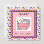  Baby shower Roze Blauw Kaart (Voorkant)