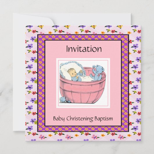  Baby shower Roze Blauw Kaart (Voorkant)