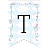 Baby shower roze/blauw/kasteel, slippelaar vlaggetjes (Tweede vlag)