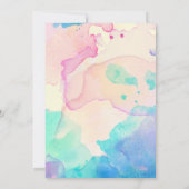 Baby Shower | Roze Blauw & Paarse Waterverf Splash Kaart (Achterkant)