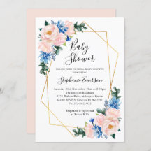 Baby shower Roze Blauwe Bloem