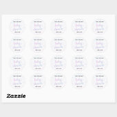 Baby shower Roze Blauwe Confetti, Namen & Datum Ronde Sticker (Vel)