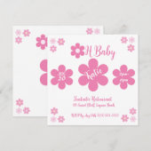 Baby Shower- Roze Bloem Glam- (Voorkant / Achterkant)