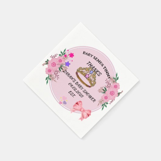 BABY SHOWER ROZE BLOEMBLAADJES SERVET (Hoek)