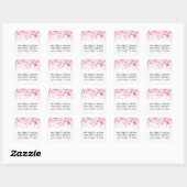 Baby shower  Roze Bloemen Drop Adres Vierkante Sticker (Vel)