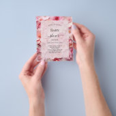 Baby shower roze bloemen meisje budget uitnodiging flyer (Hand)