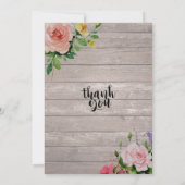 Baby shower Roze bloemen Rustic Wood String Lights Kaart (Achterkant)