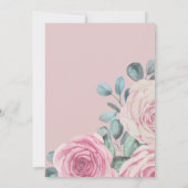 Baby Shower Roze Bloemen Uitnodiging (Achterkant)