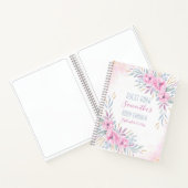 Baby shower Roze bloemen Waterverf Gastboek Notitieboek (Binnen)