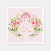 Baby shower roze bloemenkam Regency Bow Servet (Voorkant)