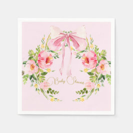 Baby shower roze bloemenkam Regency Bow Servet
