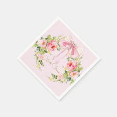 Baby shower roze bloemenkam Regency Bow Servet (Hoek)