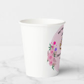 BABY SHOWER ROZE BLOEMIGE PAPIEREN BEKERS (Rechts)