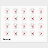 Baby Shower Roze Bloesems Ronde Sticker (Vel)