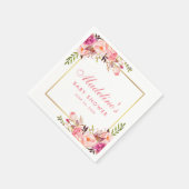 Baby shower Roze Blush Goud Lijst Bloemen Servet (Hoek)