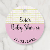 Baby shower Roze boomkorren in een boom Bedankjes Labels (Achterkant)