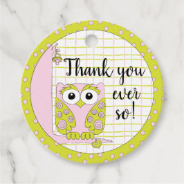 Baby shower Roze boomkorren in een boom Bedankjes Labels