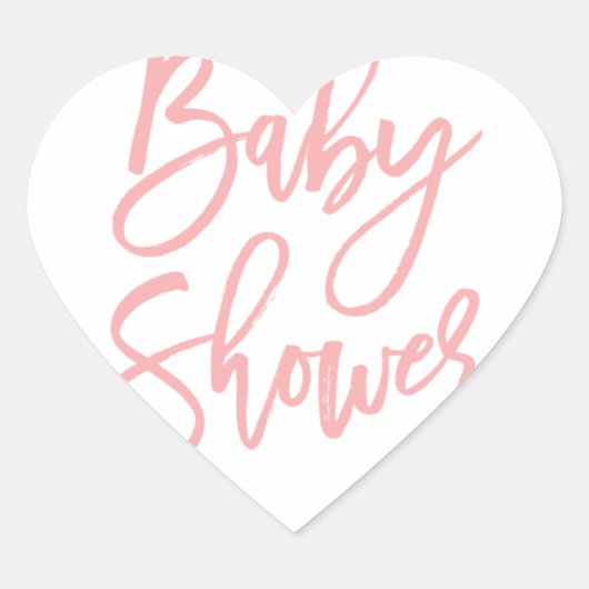 Baby shower roze briefing Sticker hart (Voorkant)