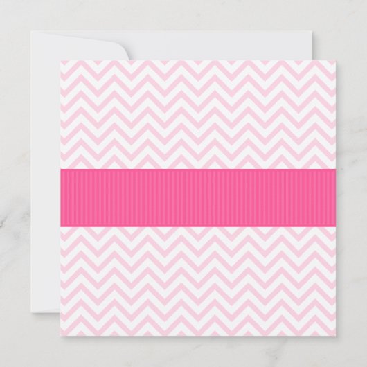 Baby shower Roze Chevron Kaart (Achterkant)