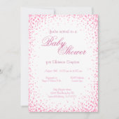 Baby Shower | Roze Confetti Kaart (Voorkant)