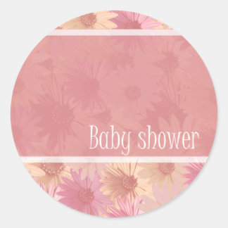 baby shower roze daisy stickers