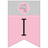 Baby shower Roze/Dolfijn, Swallowtail Banner (Eerste vlag)