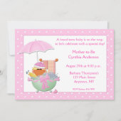 baby shower Roze Duck Bath Kaart (Voorkant)