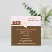 Baby shower Roze eigenaar Triplets Kaart (Staand voorkant)