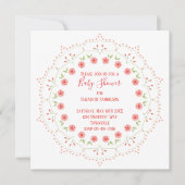 Baby shower Roze Elegant Floral Whimsical Mandala (Voorkant)