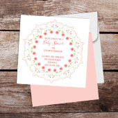 Baby shower Roze Elegant Floral Whimsical Mandala