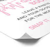 Baby shower Roze Elephant Photo Guest Book Sign. Poster (Hoek)
