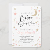 Baby shower Roze en Gold Glitter Twinkle Star Kaart (Voorkant)
