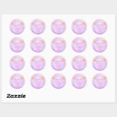 Baby shower Roze en Goud Whimsical Butterfly Ronde Sticker (Vel)