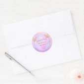 Baby shower Roze en Goud Whimsical Butterfly Ronde Sticker (Envelop)