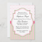 Baby shower Roze en Groene Giraffe Kaart (Achterkant)