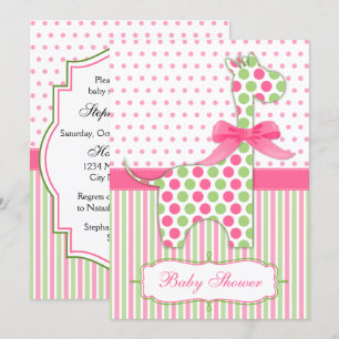 Baby shower Roze en Groene Giraffe Kaart