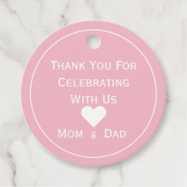 Baby shower Roze en wit Bedankjes Labels