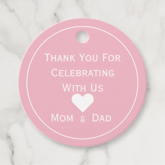 Baby shower Roze en wit Bedankjes Labels (Voorkant)