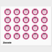 Baby shower Roze en zwarte spelden en Stickers met (Vel)