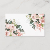 Baby shower Roze Floral Waterverf Deer Informatiekaartje (Achterkant)
