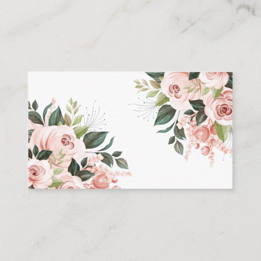 Baby shower Roze Floral Waterverf Deer Informatiekaartje (Achterkant)