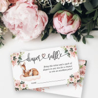 Baby shower Roze Floral Waterverf Deer