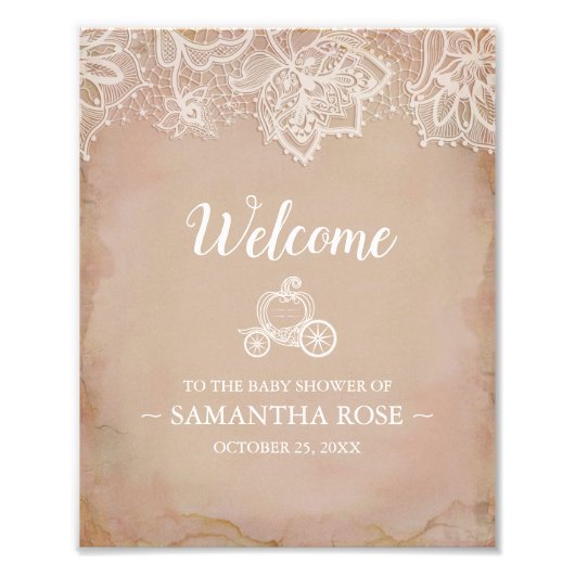 Baby shower, roze foto afdruk (Voorkant)