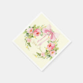 Baby shower Roze Geel Bloemen Crest Regency Bow Servet (Hoek)
